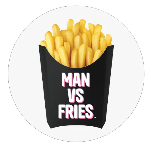 man vs fries logo